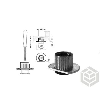 Szintezöláb 19,5mm horganyzott