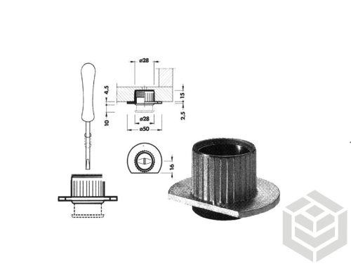 Szintezöláb 19,5mm horganyzott