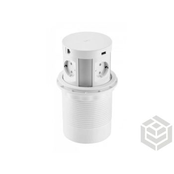   Kihúzható elosztó Comfort Plus fehér NFC 145 mm 2 USB 4x230V 2xRJ45