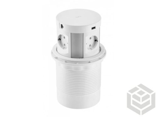Kihúzható elosztó Comfort Plus fehér NFC 145 mm 2 USB 4x230V 2xRJ45