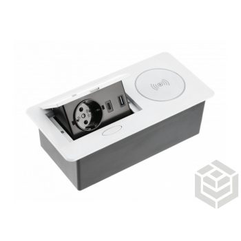 Felnyíló elosztó Avaro Plus NFC fehér 1 USB A+C 1x230V