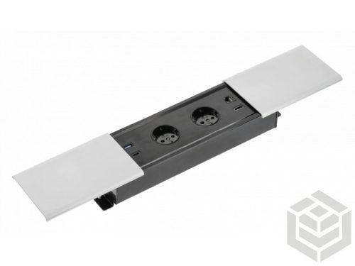 Széthúzható elosztó Prestino ezüst 1 USB A+C 2x230V 1 RJ45 1 HDMI
