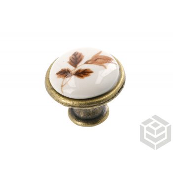 Bútorgomb porc. barna virág