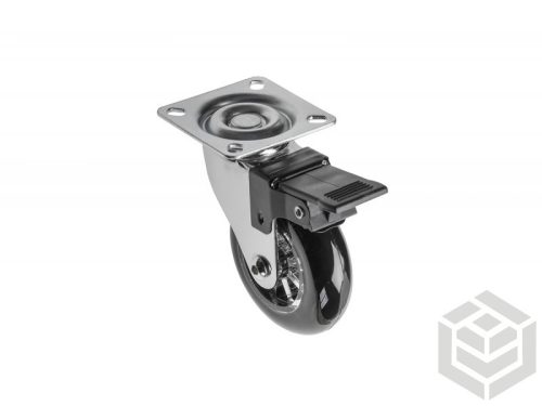 Görgő 75mm gömb fekete fékes (64kg)