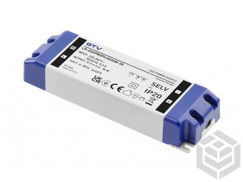 LED trafó 36 W 220-240VAC, IP20, 147x48x24 mm