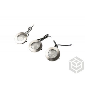   LED 3x1,5W inox 230V kerek Hideg fehér BARRI PLUS kerek lámpatest