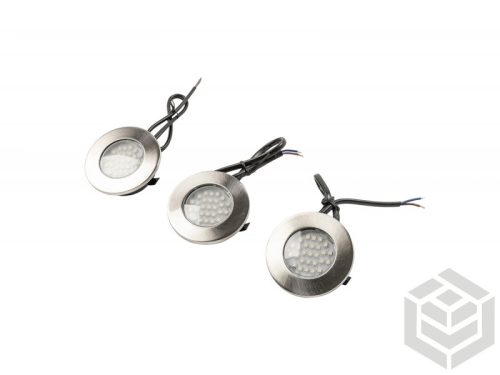 LED 3x1,5W inox 230V kerek Hideg fehér BARRI PLUS kerek lámpatest