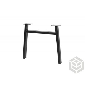   Design asztalláb 710x820 fekete trapéz felül összekötővel 80x40 mm szelvény