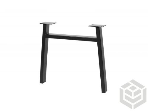 Design asztalláb 710x820 fekete trapéz felül összekötővel 80x40 mm szelvény