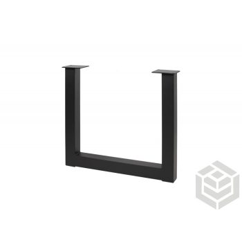   Design asztalláb 710x820 fekete négyszög alul összekötővel 80x80 mm szelvény