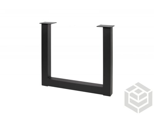 Design asztalláb 710x820 fekete négyszög alul összekötővel 80x80 mm szelvény
