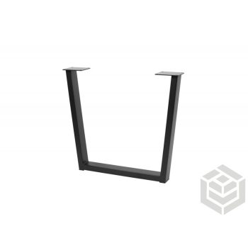   Design asztalláb 710x820 fekete trapéz alak 80x20 mm szelvény