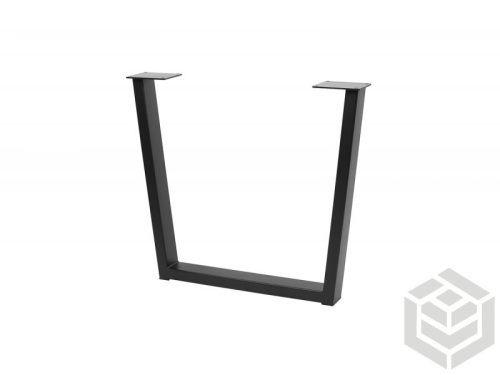 Design asztalláb 710x820 fekete trapéz alak 80x40 mm szelvény