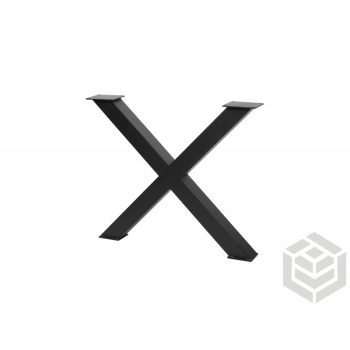   Design asztalláb 710x820 fekete kereszt forma 80x80 mm szelvény