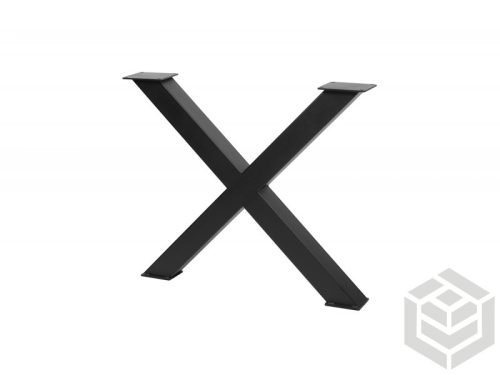 Design asztalláb 710x820 fekete kereszt forma 80x80 mm szelvény