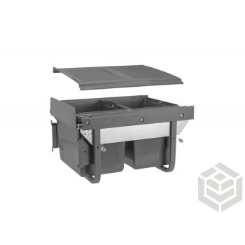 szemetes 450-es korp., alacsony, előlaprögzítő 2x15 l