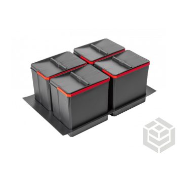   szelektív hulladéktároló 800-as fikóba helyezhető alj+4x15l edények