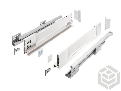 AXIS PRO GLASS fiók H= 84, L=400, csillapított, üveg oldal, fehér