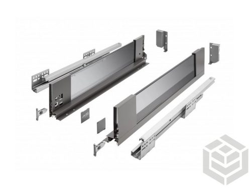 AXIS PRO GLASS fiók H=116, L=500, csillapított, üveg oldal, antracit