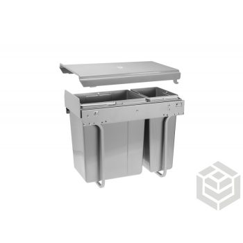 Hulladéktároló 20l+10l szürke 300mm