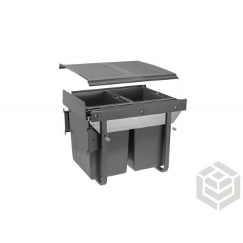   Hulladéktároló 2x20L frontrögzítésű H45 450mm-es korpuszba