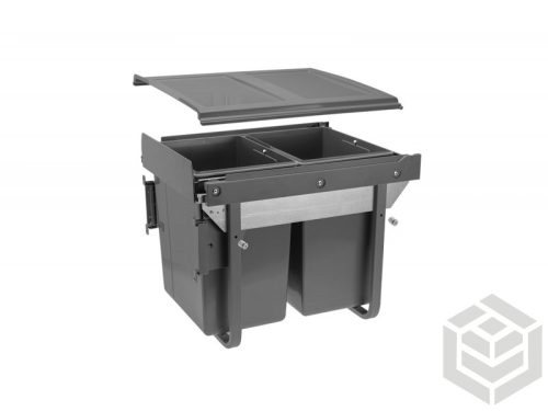 Hulladéktároló 2x20L frontrögzítésű H45 450mm-es korpuszba