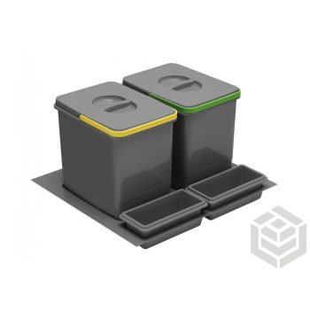 Szemetes 600 2x15l+2 2 db kivehetó kis tárolóval antracit
