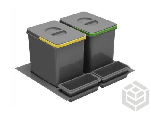 Szemetes MULTINO 600 2x15l+2 2 db kivehetó kis tárolóval antracit