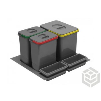 Szemetes 600 1x15 l és 2x7 l grafit