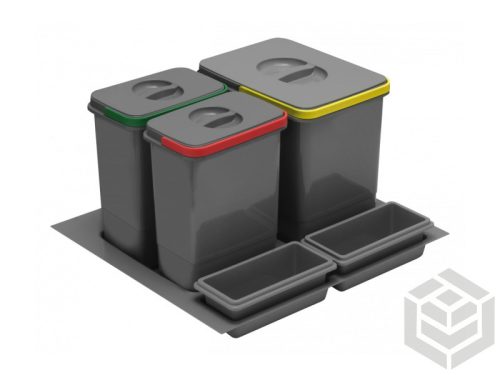 Szemetes MULTINO 600 1x15 l és 2x7 l grafit