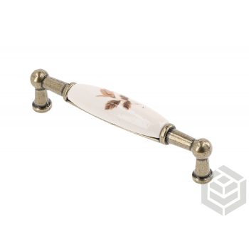 Bútorfogó fém porc.barna virág