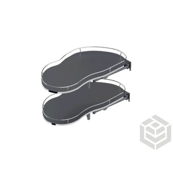   Vesetál sarokszekrénybe 900 mm antracit-króm jobbos (50es ajtó)