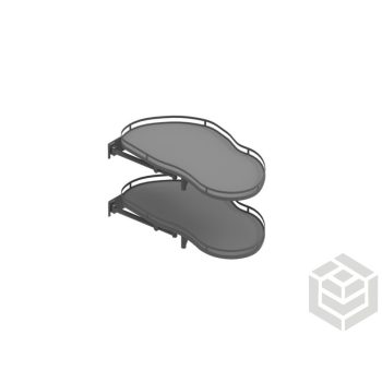   Vesetál sarokszekrénybe 800 mm/450 Fém/Mdf grafit/grafit jobbos