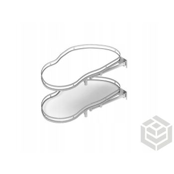   Vesetál sarokszekrénybe 900 mm/500 Fém/Mdf fehér-króm balos