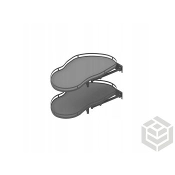   Vesetál sarokszekrénybe 900 mm/500 Fém/Mdf grafit/grafit balos