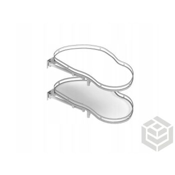   Vesetál sarokszekrénybe 900 mm/500 Fém/Mdf fehér-króm jobbos