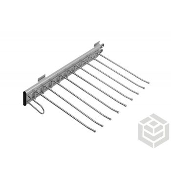   Nadrágtartó 9 soros B kihúzh.,BAL old. szerel 464x322x89,króm